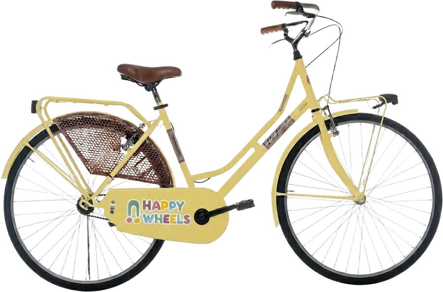 Golden Fries, a yellow city bike