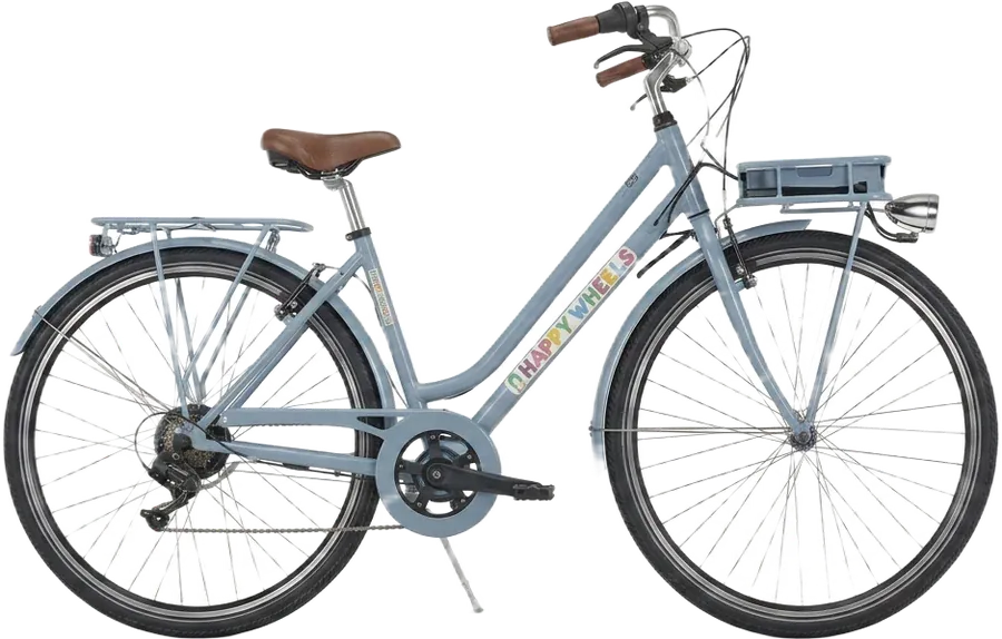 The Swan, a light blue electric city bike